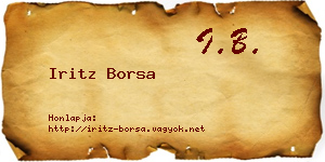 Iritz Borsa névjegykártya